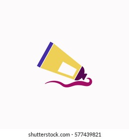 Tube of paint  icon Vector design. Colored illustration.