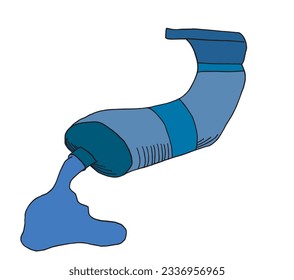 Tube of paint illustration image. 
Hand drawn image artwork of tube of painting. 
Simple cute original logo.
Hand drawn vector illustration for posters, cards, t-shirts.