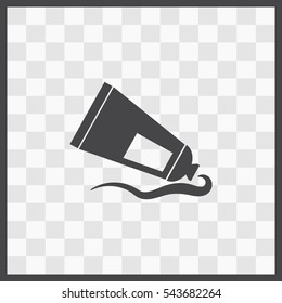 Tube of paint vector icon. Isolated illustration. Business picture.