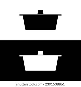Tube pan silhouette flat vector. Bakeware black and white icon for web. Baking utensil item for kitchen concept. Kitchenwares using in a oven.
