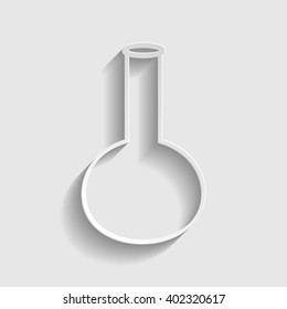 Tube. Paper style icon with shadow on gray.