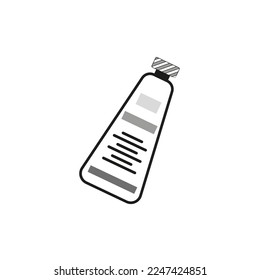 Tube of paste icon. Editable stroke. Medical icon. Vector illustration.