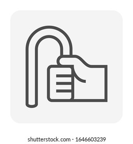 Tube or pipe bending work vector icon. That handle manual worker hand to bend copper, brass, aluminum, metal and steel pipe. To installation work of refrigerant line in cooling, heating or HVAC system