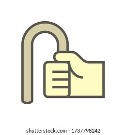 Tube or pipe bending work vector icon. That handle manual worker hand to bend copper, brass, aluminum, metal and steel pipe. To installation work of refrigerant line in cooling, heating or HVAC system