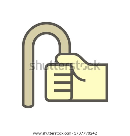 Tube or pipe bending work vector icon. That handle manual worker hand to bend copper, brass, aluminum, metal and steel pipe. To installation work of refrigerant line in cooling, heating or HVAC system
