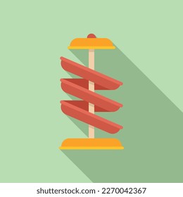 Tube play icon flat vector. Water park. Summer family