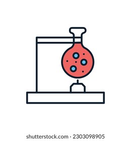 Tube Research related vector line icon. Isolated on white background. Vector illustration. Editable stroke