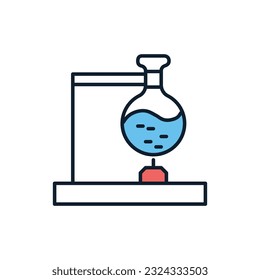 Tube Research related vector line icon. Isolated on white background. Vector illustration. Editable stroke