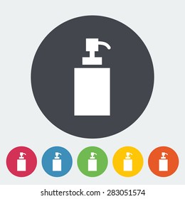 Tube. Single flat icon on the button. Vector illustration.