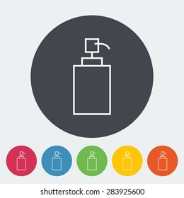 Tube. Single flat icon on the button. Vector illustration.