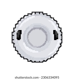 tube sled snow game pixel art retro vector. bit tube sled snow. old vintage illustration