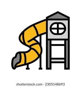 tube slide park outdoor kid play color icon vector. tube slide park outdoor kid play sign. isolated symbol illustration