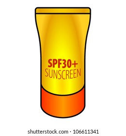 A tube of SPF30+ sunscreen.