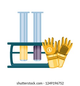 tube test in baker with gloves