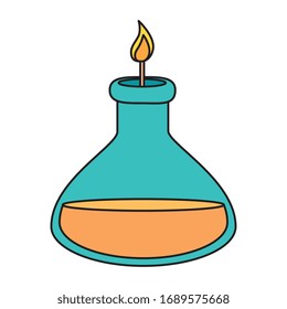 tube test with flame isolated icon vector illustration design