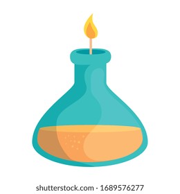 tube test with flame isolated icon vector illustration design