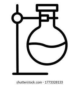 Tube test flask icon. Outline tube test flask vector icon for web design isolated on white background