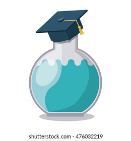 tube test with graduation hat isolated icon vector illustration design