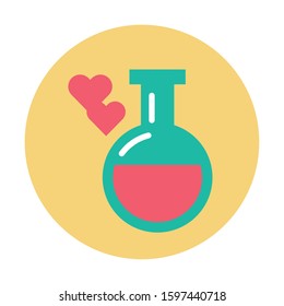 tube test with heart love potion vector illustration design