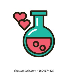 tube test with heart love potion vector illustration design