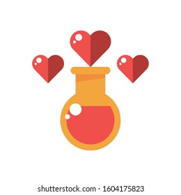 tube test with heart love potion vector illustration design