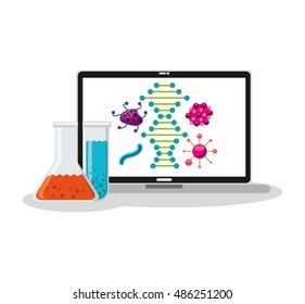 tube test laboratory experiment icon vector illustration design