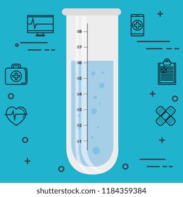 tube test with medical healthcare icons