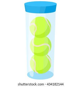 Tube with three yellow tennis balls icon