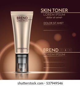 Tube of tone cream for the skin. Design cosmetics. Vector illustration