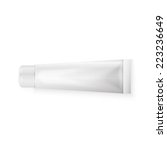 Tube Of Toothpaste, Cream Or Gel Grayscale Silver White Clean. 