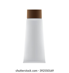 Tube of toothpaste or cream isolated on white background.