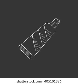 Tube of toothpaste. Drawn in chalk icon.