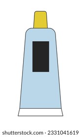 Tubo de dentífrico de color de línea plana aislado objeto vectorial. Imagen editable de imágenes prediseñadas sobre fondo blanco. Dibujo gráfico de esquema simple para diseño web