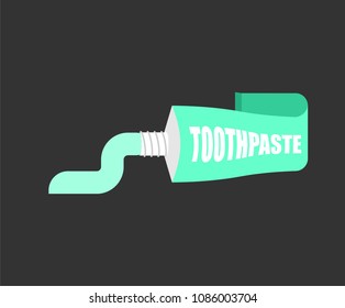 Tube Toothpaste isolated. Brush your teeth. Tooth-paste vector illustration.
