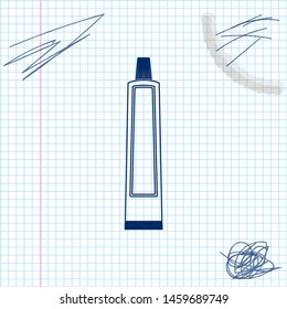 Tube of toothpaste line sketch icon isolated on white background. Vector Illustration