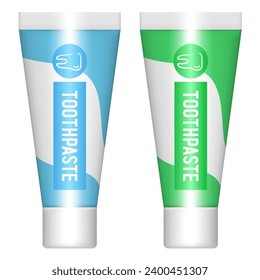 A tube of toothpaste. Vector realistic clipart isolated on white background.