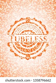 Tubeless abstract orange mosaic emblem