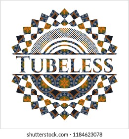 Tubeless arabesque emblem background. arabic decoration.