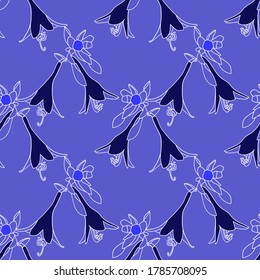 Tuber flowers seamless pattern.Image on white and colored background.