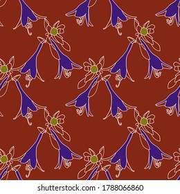 Tuber flowers seamless pattern.Image on white and colored background.