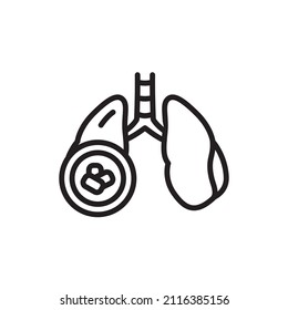 Tuberculosis color line icon. Isolated vector element. Outline pictogram for web page, mobile app, promo