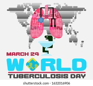 tuberculosis control day. world holiday poster. vector illustration