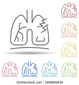 Tuberculosis, disease, medical in multi color style icon. Simple thin line, outline vector of charity icons for ui and ux, website or mobile application