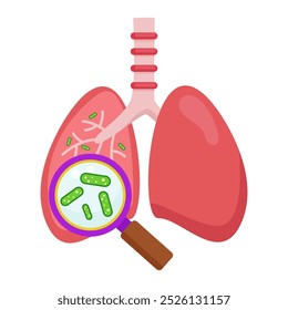 tuberculosis disease symptoms. vector illustration