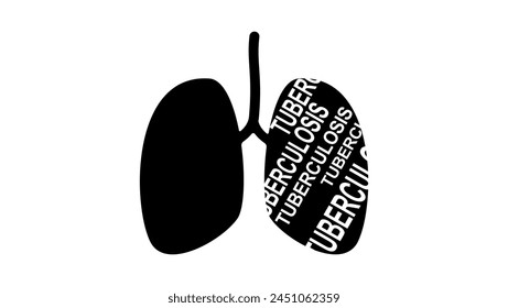 tuberculosis emblem, black isolated silhouette