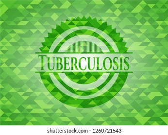 Tuberculosis green emblem. Mosaic background