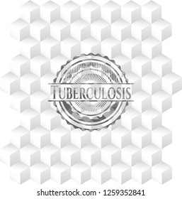 Tuberculosis grey emblem with geometric cube white background