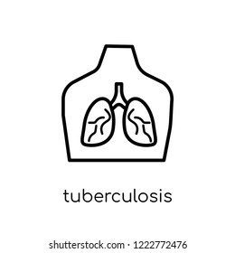 Tuberculosis icon. Trendy modern flat linear vector Tuberculosis icon on white background from thin line Diseases collection, editable outline stroke vector illustration