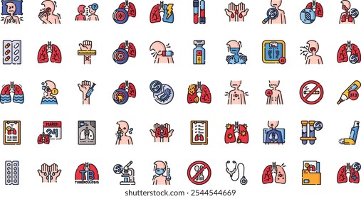 Tuberculosis icons High-Quality Vector Icons Collection with Editable Stroke. Ideal for Professional and Creative Projects.