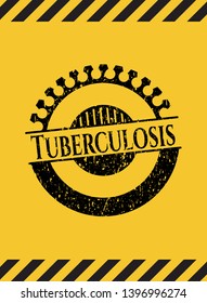 Tuberculosis inside warning sign, black grunge emblem. Vector Illustration. Detailed.